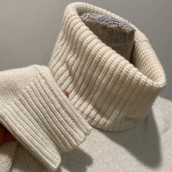 J.Crew XS Turtleneck Sweater Cream Wool Soft Knit Pullover - Picture 3 of 11